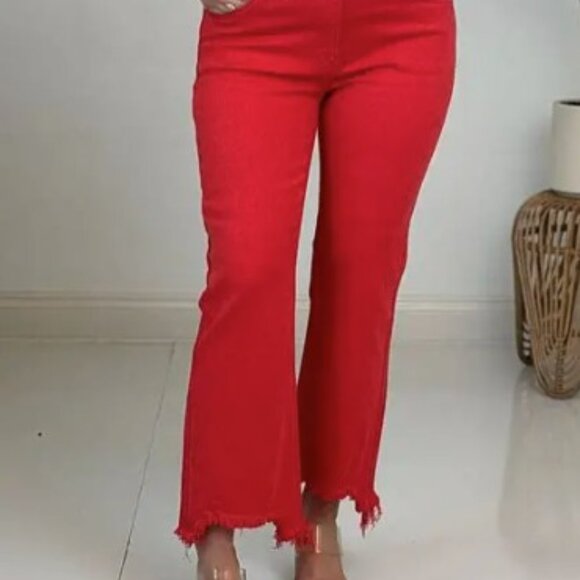 RISEN FRAYED JEANS IN FIESTA RED 13/31 - Picture 2 of 4